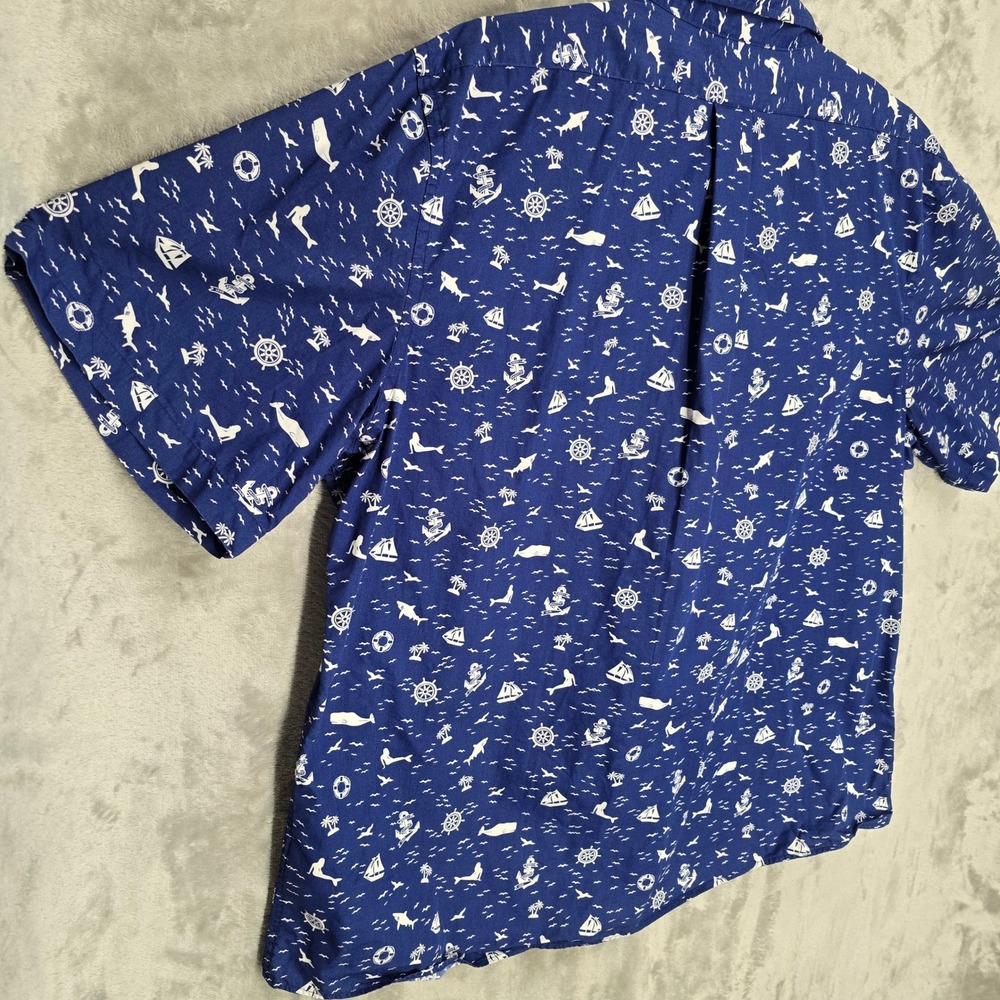 Brooks Brothers Regent Shirt Mens XXL Blue Nautical Whale Mermaid Anchor Cotton - Picture 13 of 13